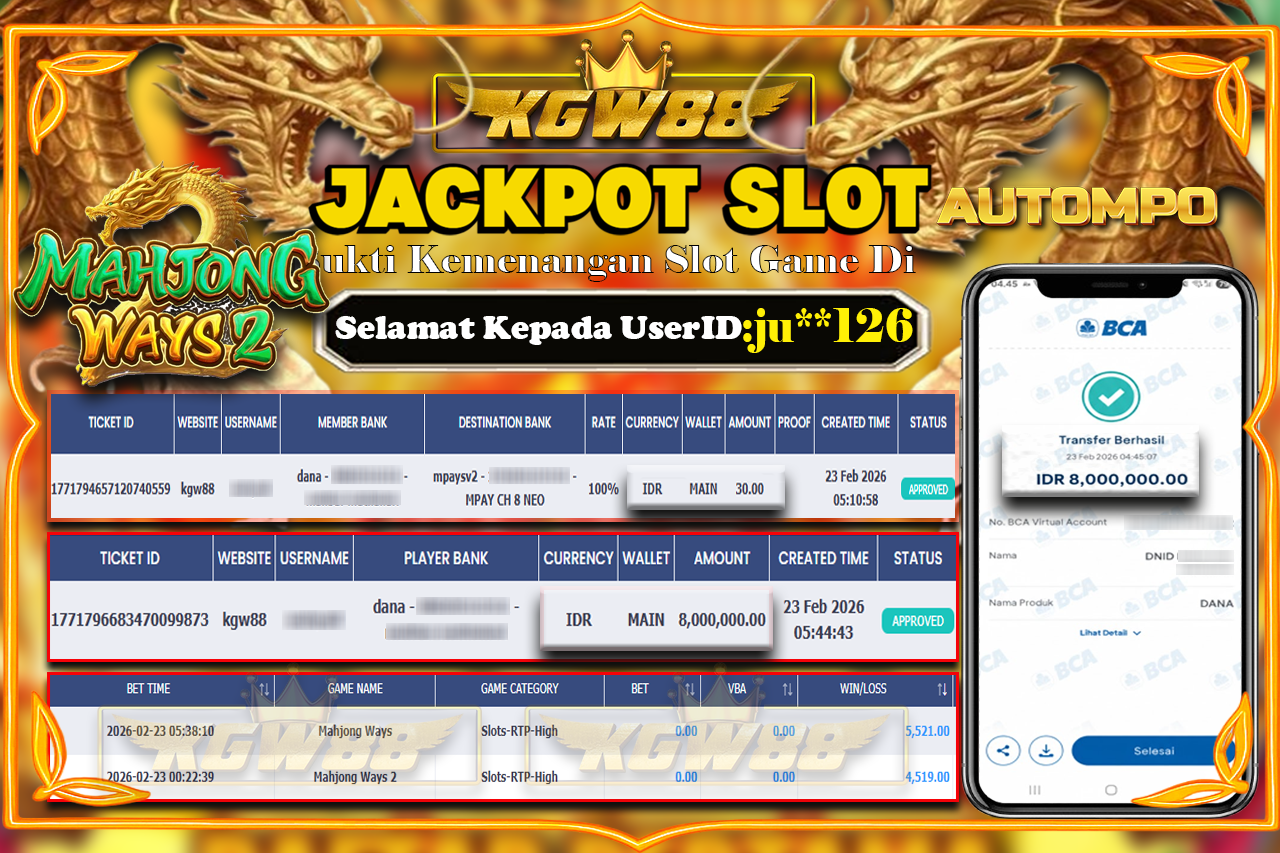 KGW88 JACKPOT MAHJONG WAYS 2 Rp 8.000.000,- LUNAS